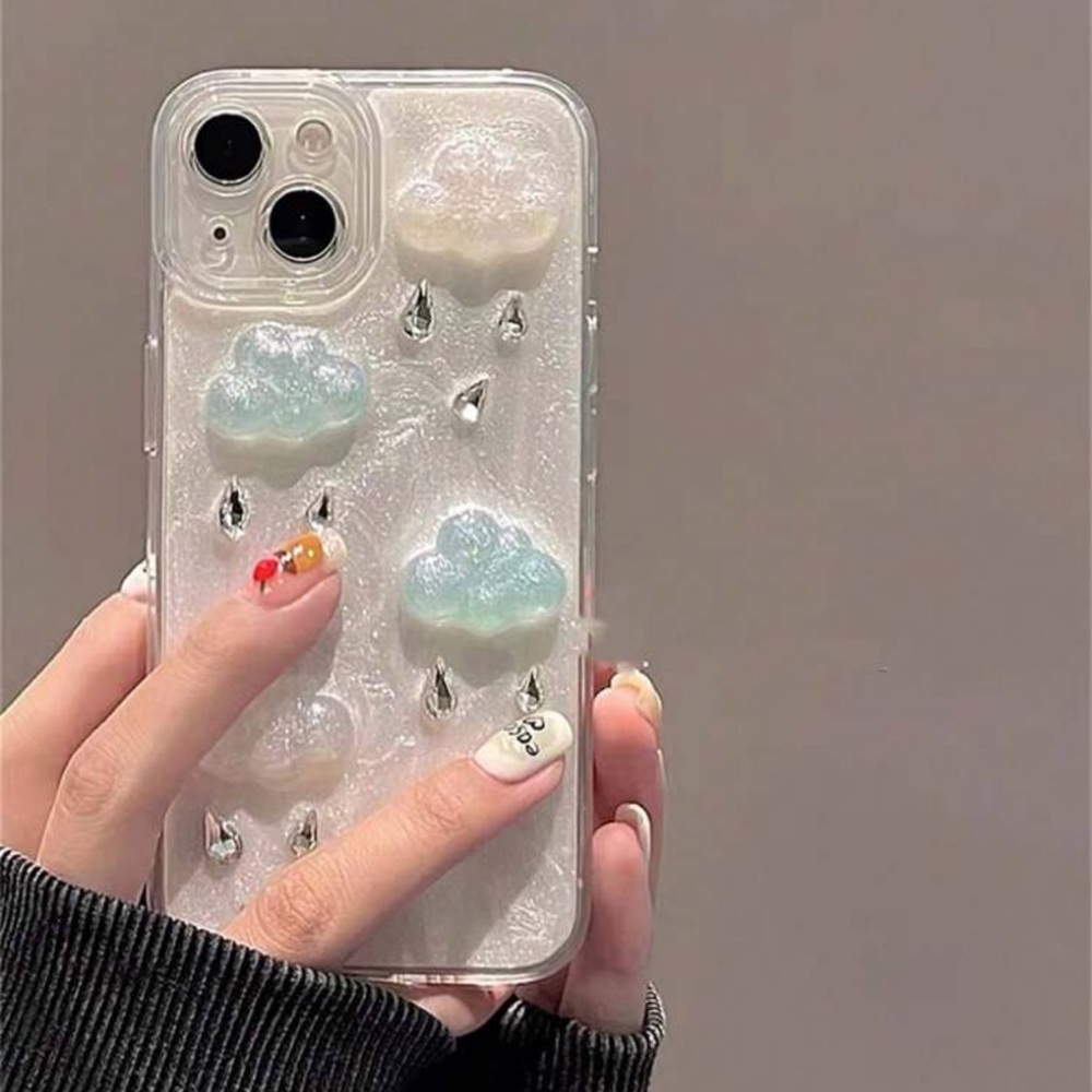 RESERVED Ins Style Crystal Cloud Design Phone Case Compatible With IPhone